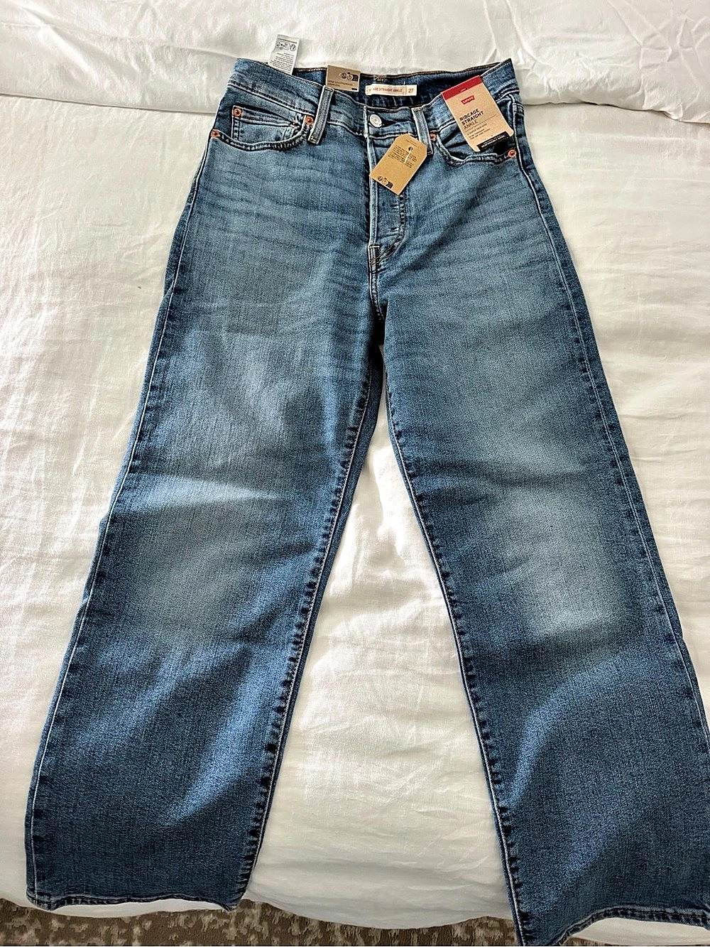 Levi's Ribcage Straight Ankle Jeans Blue Waist 27